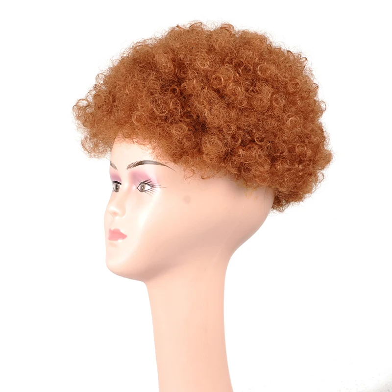 Short Afro Kinky Curly Wig Orange Curly Wig With Bangs Short Synthetic Wigs For Black Women Ginger Wig Cosplay Msglamor