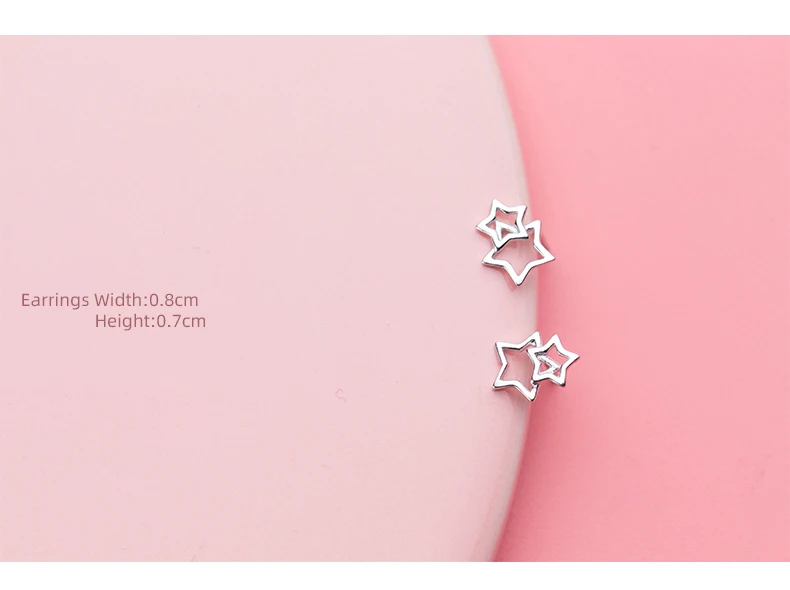 Colusiwei стерлингового серебра 925 Изысканный выдалбливают звезды серьги гвоздики для женщин Мода стерлингового серебра ювелирные украшения