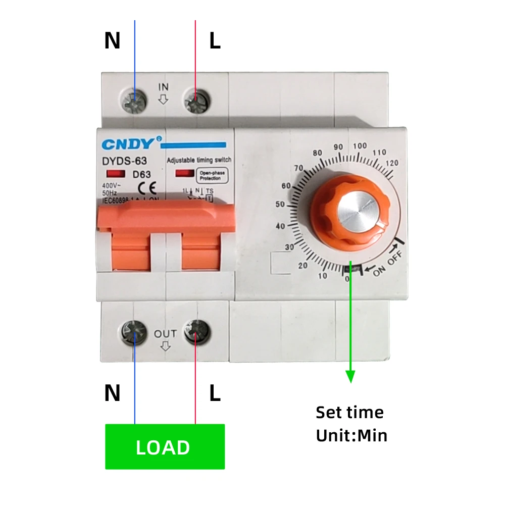 240V 220V Max 63A Электрический таймер механический таймер с 2P автоматический выключатель с 1 раз ВКЛ/Выкл Время набора диапазон 1 мин-2 ч