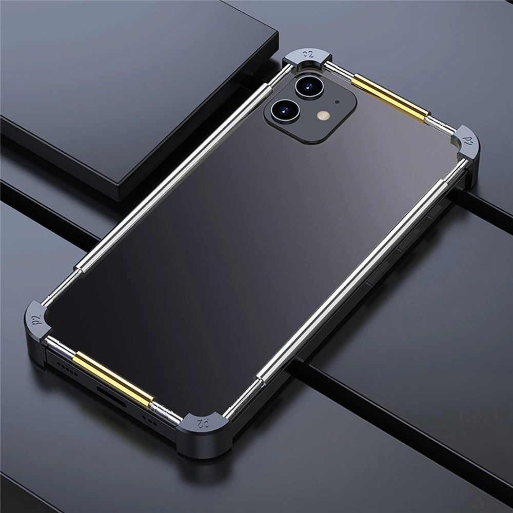 Coque de protection à cadre métallique pour iPhone, étui résistant aux chutes, accessoires de