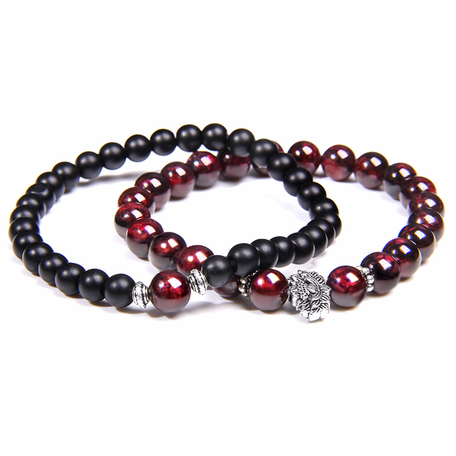 Bracelets Natural Garnet Beads Bracelet For Women Red Stone Bracelet Silver-plated Yoga Balance Pulsera Couples Jewelry Gift