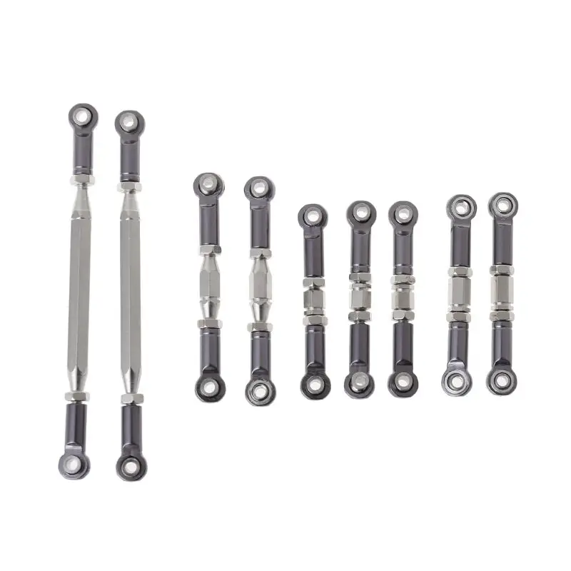 Titanium 9 шт. регулируемый металлический тяга для 1:12 WLtoys 12428 FY-03 RC автомобилей - Цвет: Titanium