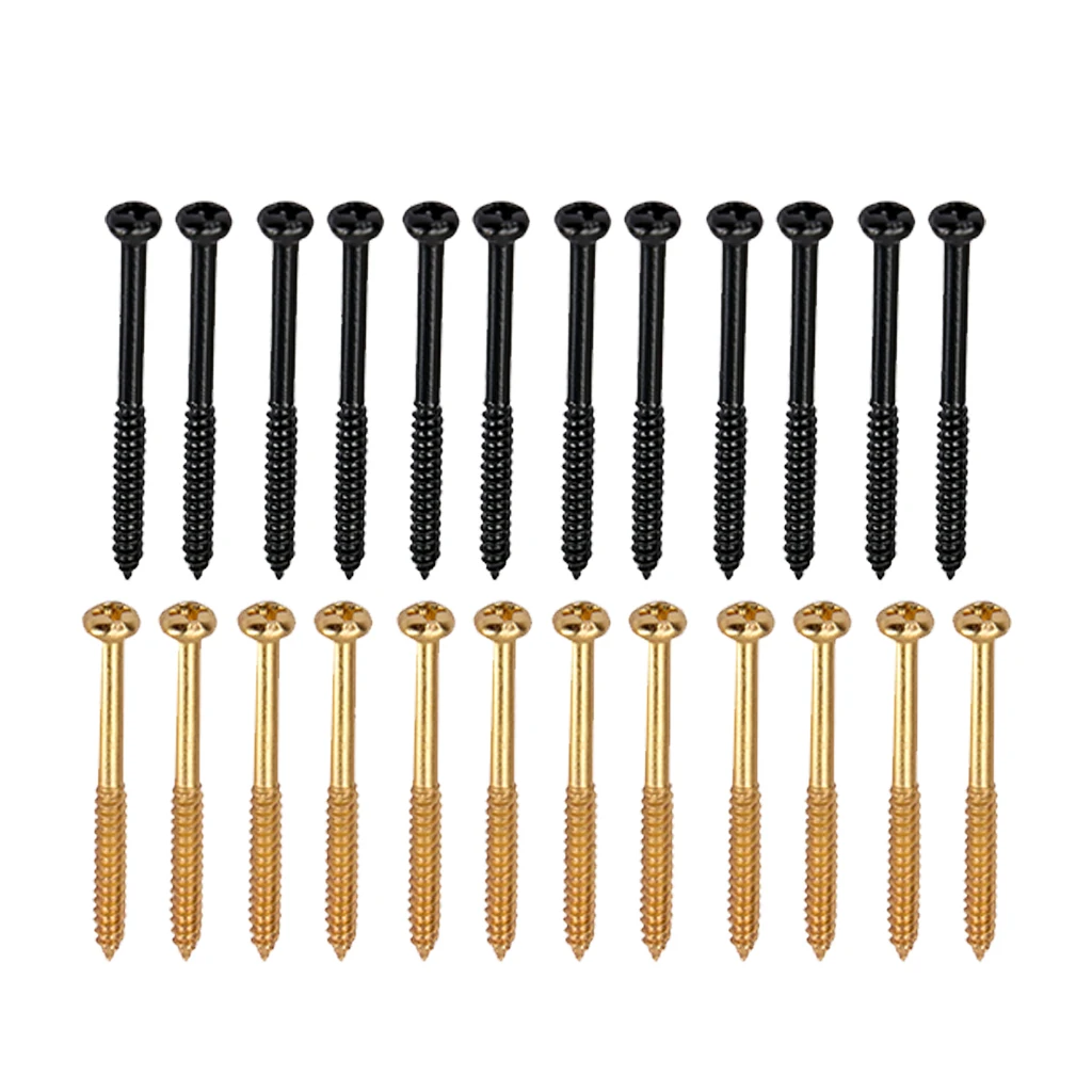 24pcs/pack Humbucker Pickup Screw Black/Gold for Bass Guitar P90 Replacements 24pcs/pack Humbucker Pickup Screw Black/Gold for Bass Guitar P90 Replacements