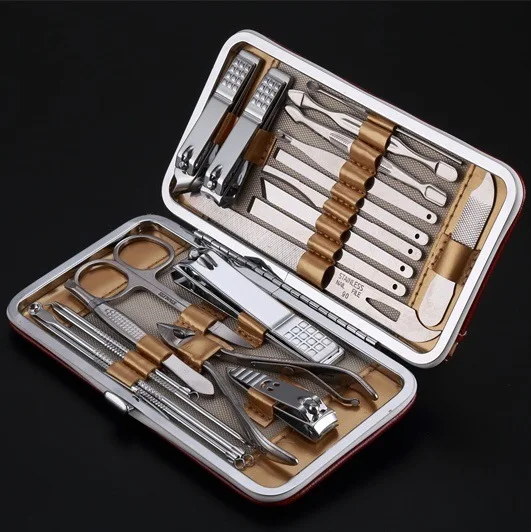 

21pcs/set Black Stainless Steel Nail Clipper Cutter Trimmer Grooming Kit Manicure Set Pedicure Toe Nail Art Tools Set Kits G0210