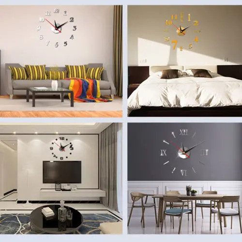 Новые часы настенные часы Horloge 3d Diy акриловые зеркальные наклейки украшение дома гостиная кварцевые иглы