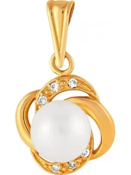 

Примаэксклюзив pendant with pearls and cubic zirconia in red gold