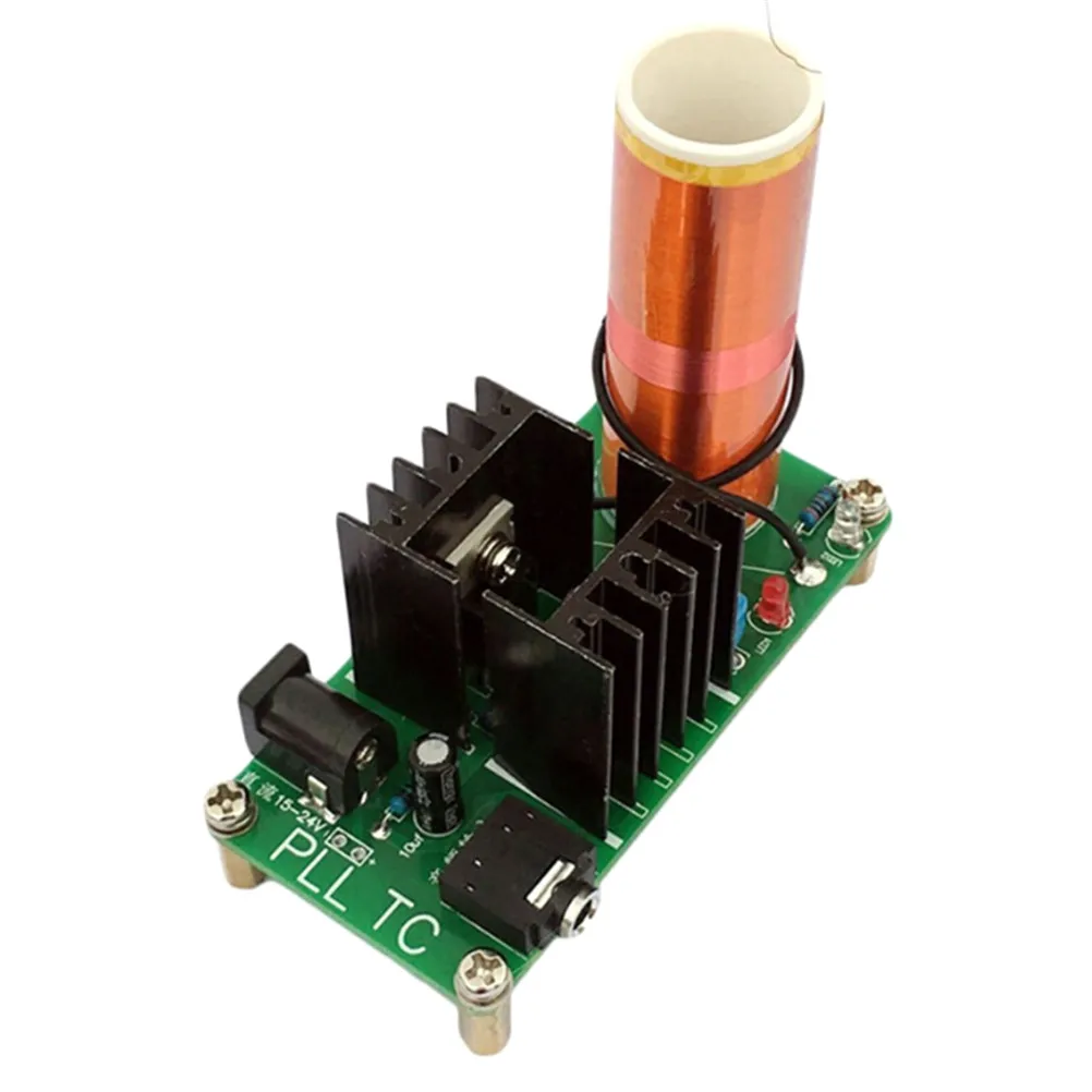 1Set Kits 15W Tesla Mini Coil Plasma Speaker DC 15-24V Wireless Transmitter Generator