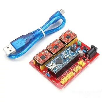 

3DV4 CNC Shield V4 + Nano 3.0 + 3pcs A4988 Reprap Stepper Drivers Set For Arduino