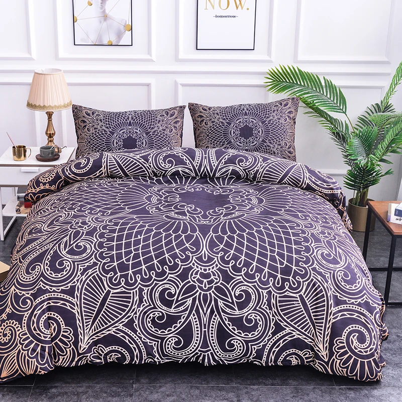 Набор постельных принадлежностей в богемном стиле с 3D цветочным принтом, рисунок "Стрекоза", "Слон", набор из стеганого одеяла и покрывала, Постельные одеяла с застежками, Королевский размер
