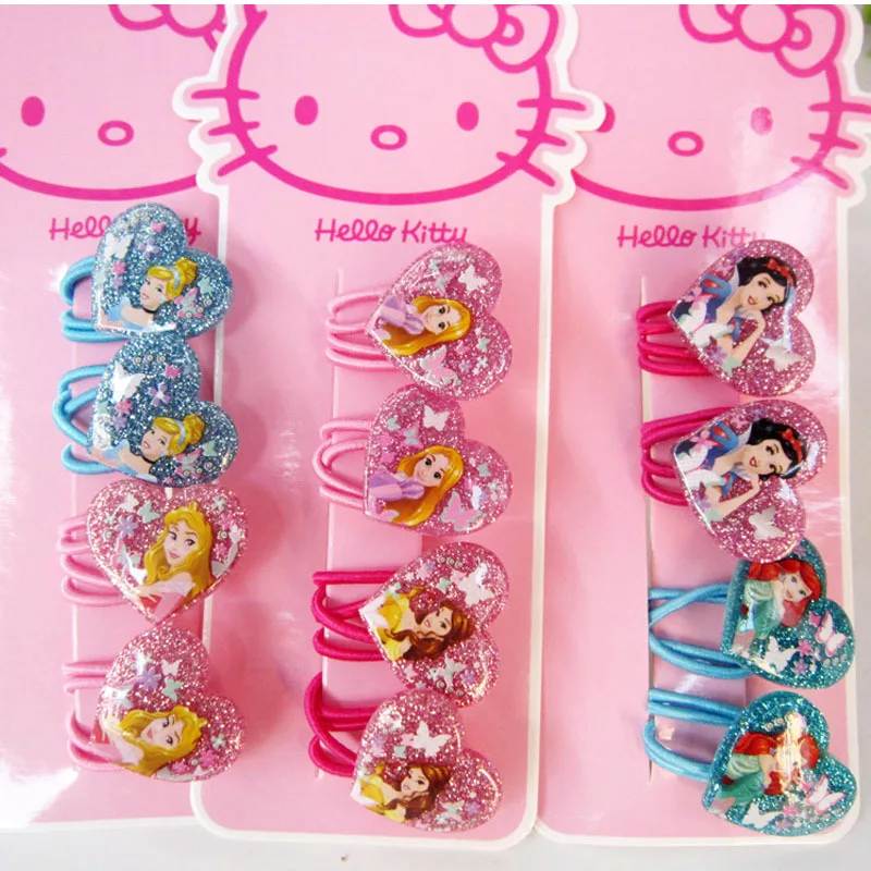 Pinzas para el pelo de dibujos animados de Disney para niños, accesorios para la cabeza de Frozen, Elsa, regalo de cumpleaños, 4 Uds.