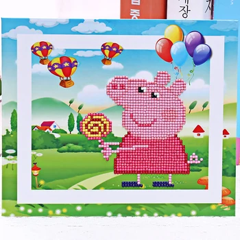 

5D DIY Diamond Painting Cross Stitch With Frame Pig Animal Mosaic Picture Of Rhinestones Embroidery Kid Christmas Gift