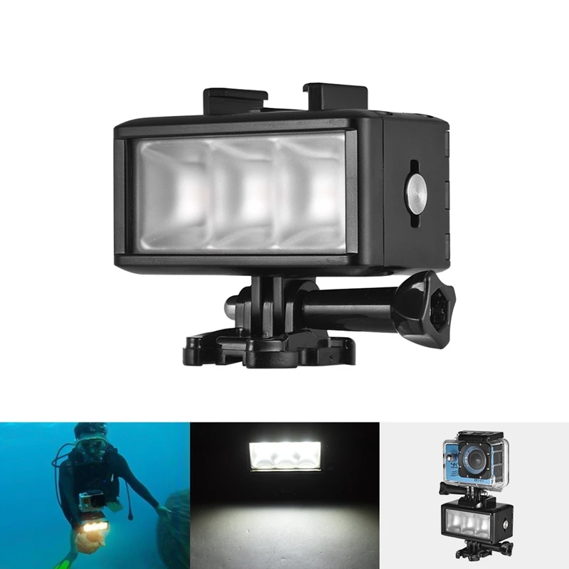 Waterproof Led Video Light Dimmable Lamp Underwater 40M Diving with 900Mah Rechargeable Battery for Gopro 7 Hero Sj4000/Sj5000