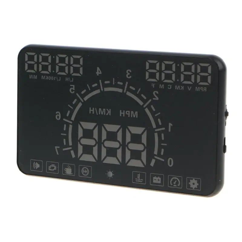 

E350 5.8\" Screen HUD Car Head Up Display Engine Fault Fuel Alarm Speedometer
