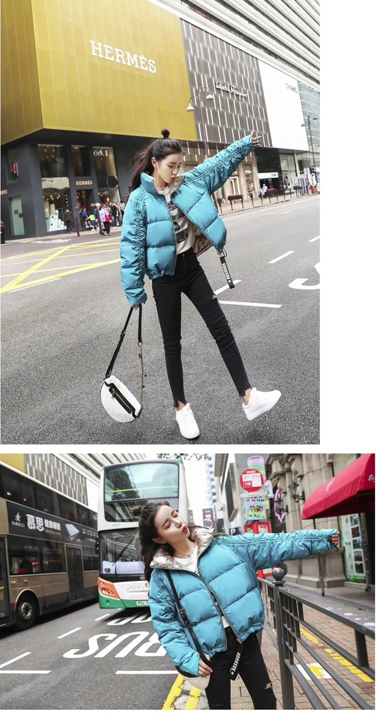 Winter New Style WOMEN'S Dress Korean-style Students Short High Extra Short Small Cotton-Padded Jacket down Jacket Cotton-p