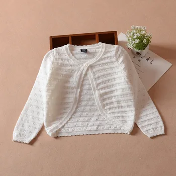 

Spring Thin Plain Cute Girls Jacket Kids Coat White Children Sweet Cotton Cardigan Coat 1 2 3 4 5 6 7 8 Year Kid Clothes 205019