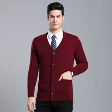 Spring&Autumn Mens Casual V-neck Collar Solid Sweater Mens Fashion Warm Knitted Christmas Sweater Coats