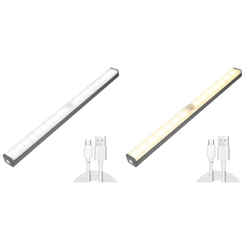 

2x Pir Motion Sensor Light, 20 Adjust Led netic Security Closet Night Lights for Closets Hallway Stairway(Warm&White)