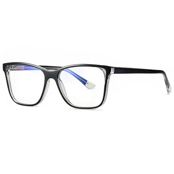 

2020 New Square Blue Light Blocking Glasses Women Men Myopia Prescription Eyeglasses Temple Optical Eyewear Frame