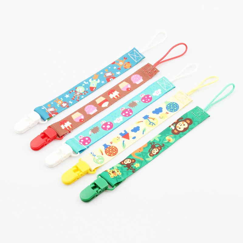 2PCS Baby Pacifier Chain Safe Plastic Clips Fabric Cartoon Prints Dummy Soother Nipple Holder Baby Teether Clips 2PCS Baby Pacifier Chain Safe Plastic Clips Fabric Cartoon Prints Dummy Soother Nipple Holder Baby Teether Clips