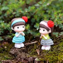 

40%HOT2Pcs Mini Cute Girl Doll Garden DIY Bonsai Ornament Miniature Figurines Decor