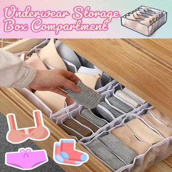

Mesh folding storage three-piece underwear storage box with compartment socks, bra and panties storage bag drawer органайзер 40*