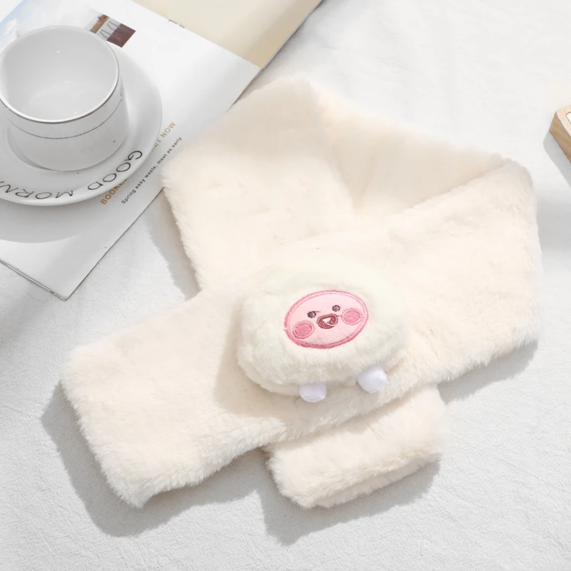 Baby scarf plush imitation rabbit fur children's scarf imitation rabbit fur autumn and winter boys and girls winter warm scarf