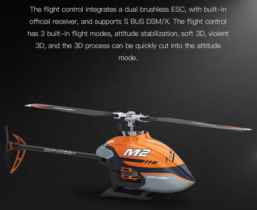 OMPHOBBY M2 Remote Control Helicopter Dualbrushless Motor RC