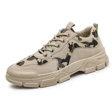 

Fashion Platform Casual Shoes Personality Camouflage Dr. Martens Boots Low-Top Lace-up Stitching Breathable Non-Slip Men's Shoes