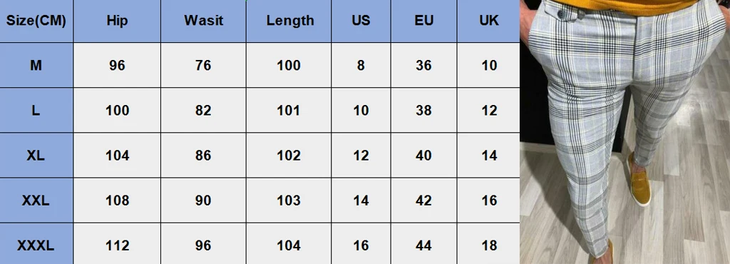 Мода размера плюс 3XL мужские повседневные облегающие деловой строгий костюм платье брюки клетчатые Слаксы Брюки Новинка Прямая поставка