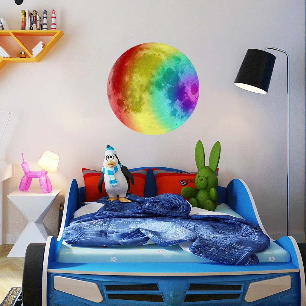 Pegatinas de pared brillantes en la oscuridad, 435 Uds., punto de estrella de Luna luminosa, pegatinas de pared fluorescente, decoración ambiental