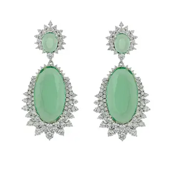 

Cubic Zircon CZ Wedding Drop Dangle Earring for Bridal Women Girl Prom Jewelry with 925 Silver Pin