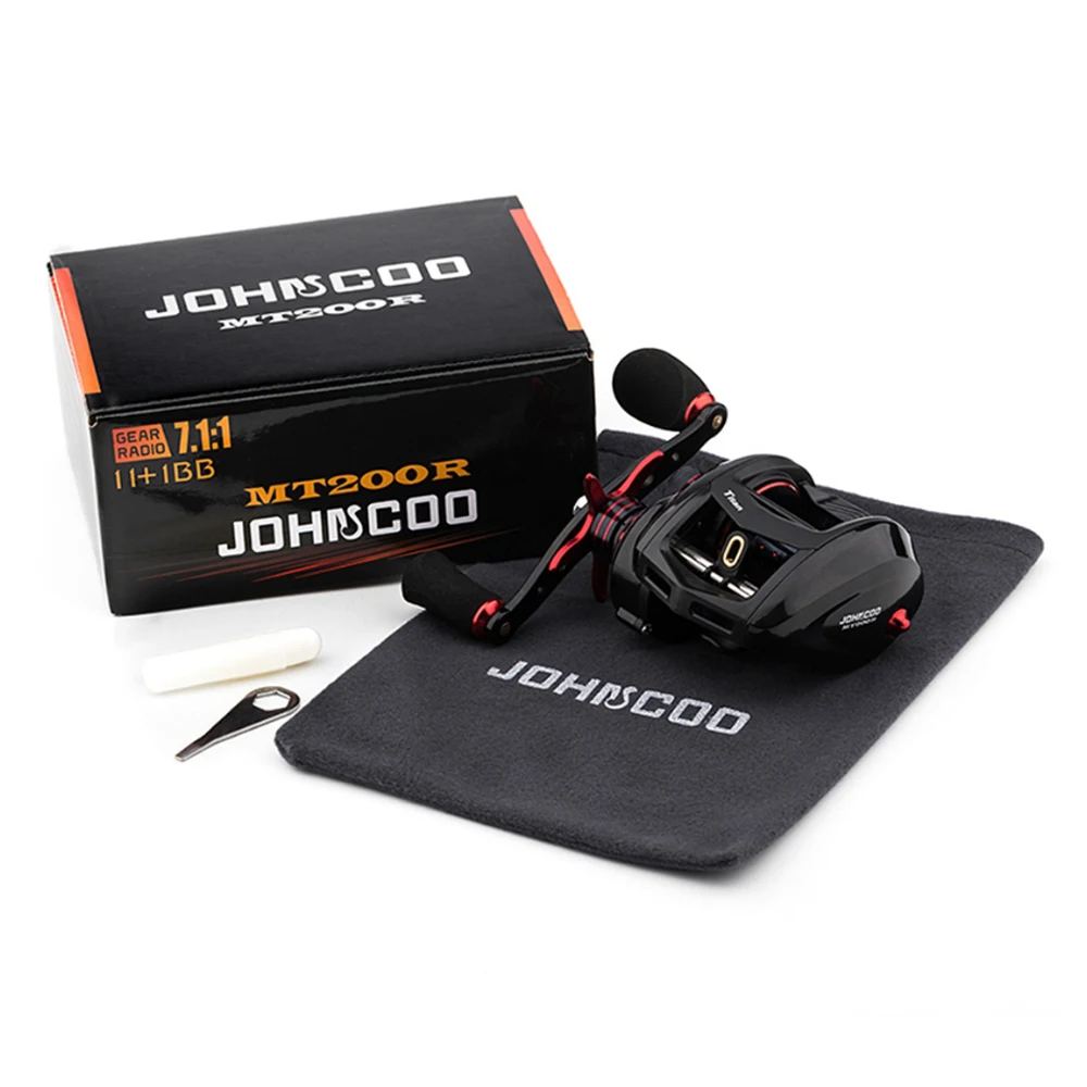 Fishing Reel JOHNCOO Fishing reel MT200 Bait Casting Reel Big Game 13kg Max Drag jigging 11 + 1 BB 7.1:1 Baitcasting reel
