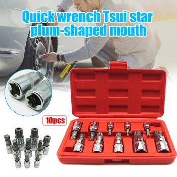 

10pcs 12 Point Triple Square Spline Bit Socket Kits S2 Steel 4mm-18mm Set K888