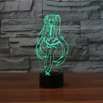 

Hatsune Miku LED RGB Night Light 7 Color Change Desk Light 2267 Action Figure PVC Kids Toys Brinquedos Christmas Gift