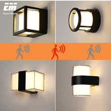 Светодиодный настенный светильник, настенный светильник, уличный водонепроницаемый радар, датчик движения, AC90-260V, Алюминиевый, для двора, сада, крыльца, коридора, светильник ZBW0006