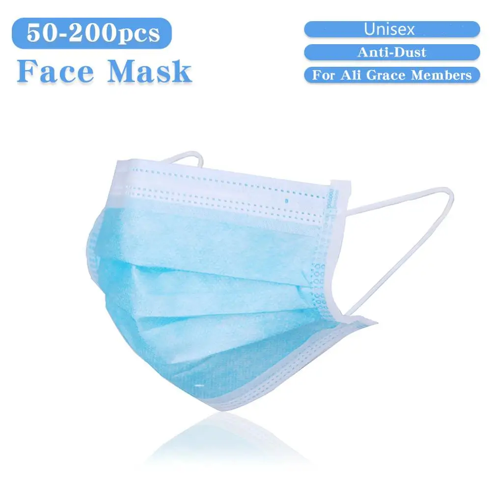 

Breathable Unisex Face Mask Anti-virus Masks Disposable Protective Mask 3 Layers Dustproof Facial Protective For Hair Salon Use