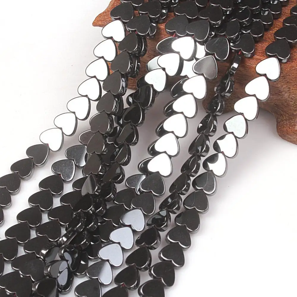 

Natural Hematite Accessories Heart Beads 4x2 6x2 8x2 10x2mm For Necklace Bracelet DIY Jewelry Making 15inch Strand