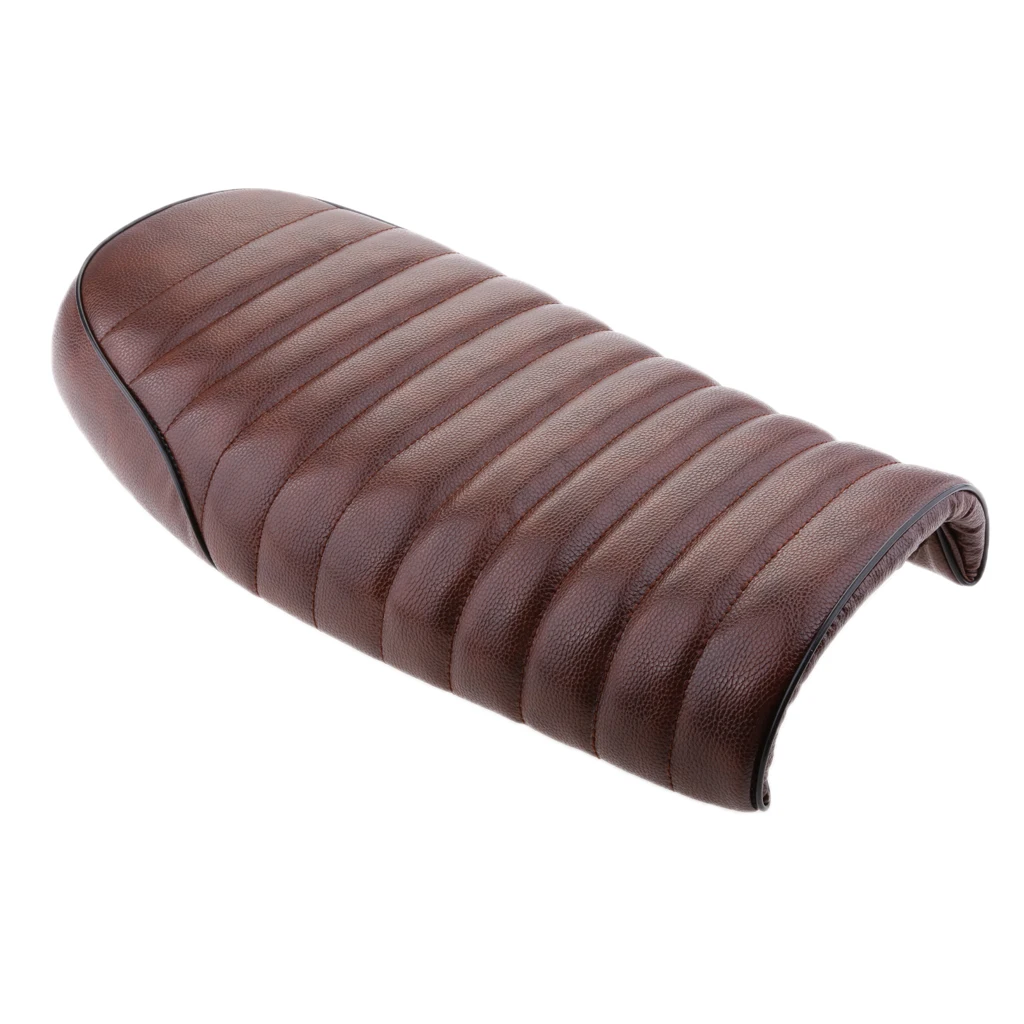 Motorcycle Cafe Racer Seat Brown +2' 32Ft Fiberglass Exhaust Heat Wrap Beige