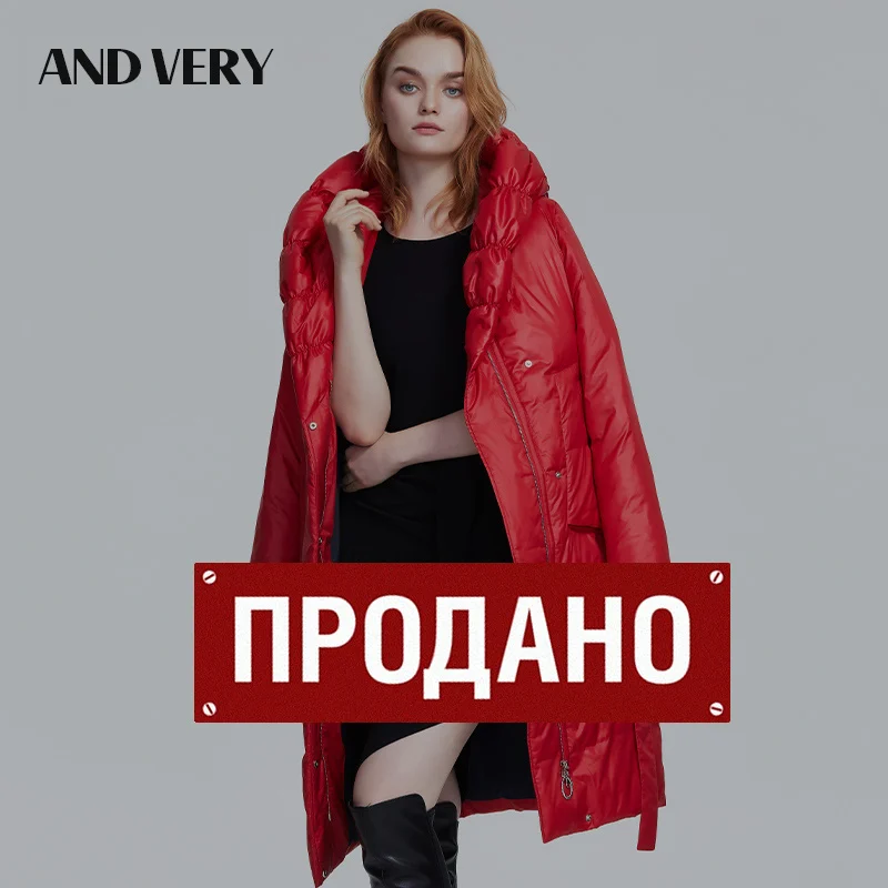 ANDVERY 2019 Зимняя новая коллекция женский пуховик высокого качества плотное