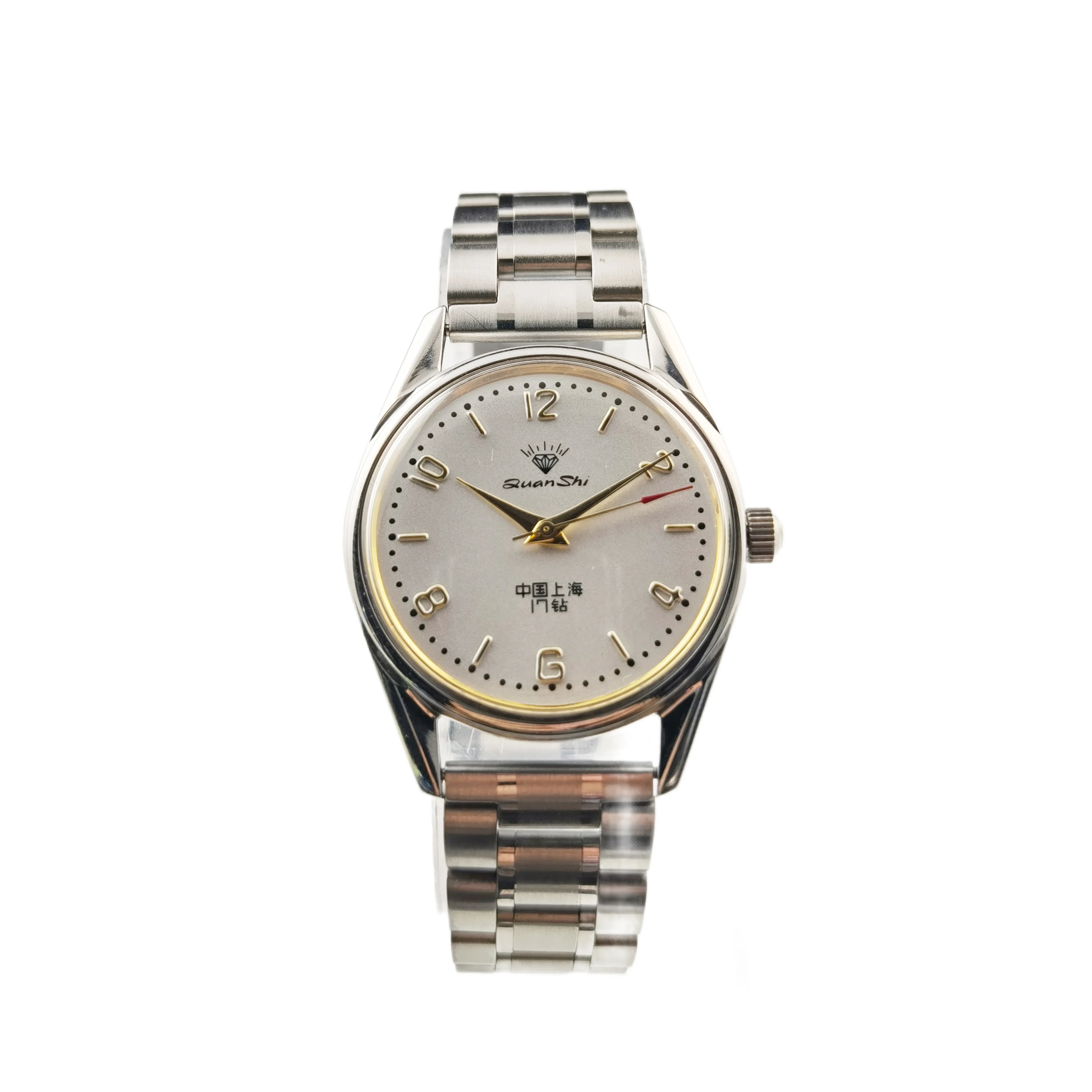 Shanghai Watch Mechanical Watch Men's Manual Spring 17 Diamond Retro Watch 8120 
