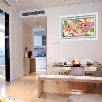 

3d Lotus Pond Fish Wall Stickers Creative Living Room Bathroom Removable Waterproof Floor Stickers Mj8031a