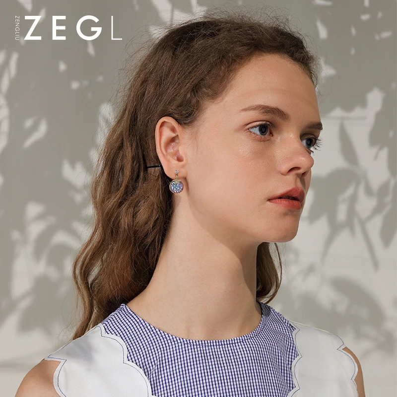 ZEGL dream звездное небо серьги для женщин сетка красная звезда клипсы ушей Сережки