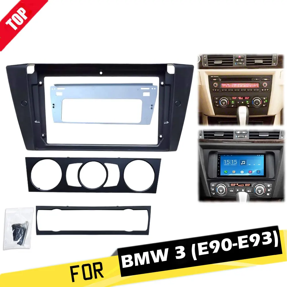 

9" Car Radio Audio Fascia Fascias Panel Plate Frame DVD CD Dash Dashboard Cover For BMW 3 Series E90 E91 E92 E93 2004-2012 2 Din