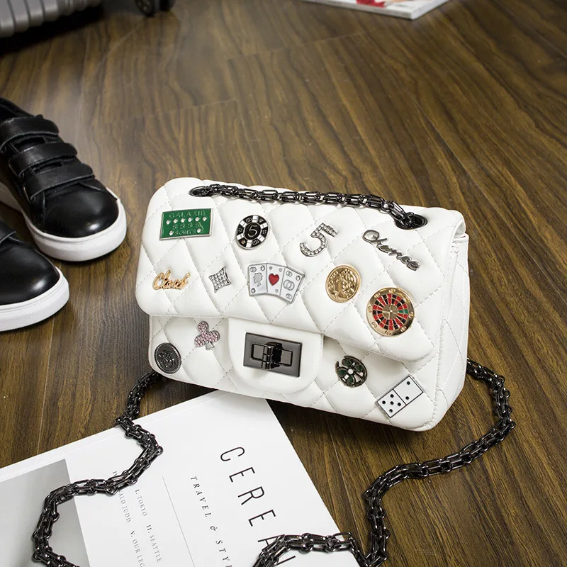

2016 New Style Badge Mini WOMEN'S Bag Retro Rhombus Chain Bag Korean-style Shoulder Oblique WOMEN'S Bag Fashion