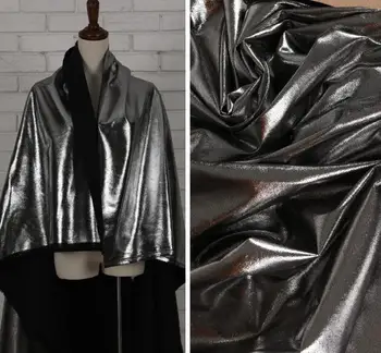 

Creative silver grey laser mirror polyester leather fabric matte pattern clothing designer textiles tissu patchwork fabric C798