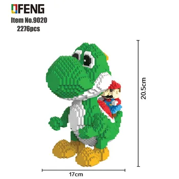 

HC Magic Cute Cartoon Mickey Hello Kitty Yoshi Blocks Micro blocks Anime DIY Building Toys Juguetes Auction Model toy Kids Gifts