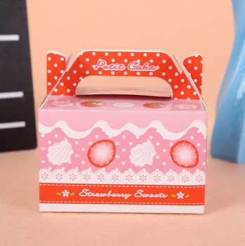 

Custom 4 inch Square Birthday Cake Box Food Grade Paper Cardboard Cute Cake Box With Handle ---DH10571