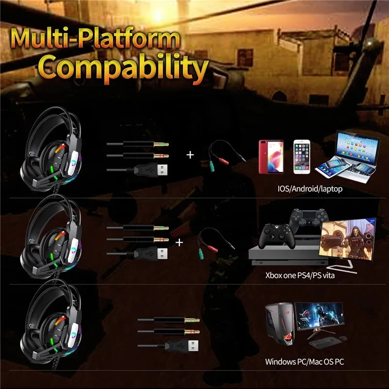 New A12 wired gaming headset with mic 