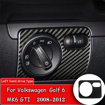 

Carbon Fiber Headlight Switch knob Frame Cover Trim Protection Decorative Trim For Volkswagen VW Golf 6 MK6 GTI 2008-2012