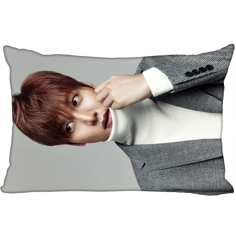 Hot Lee Min Ho Printed Satin Pillowcases Two sides Standard Silk Soft Rectangle zipper pillowcover More size Custom LOGO - Цвет: 16